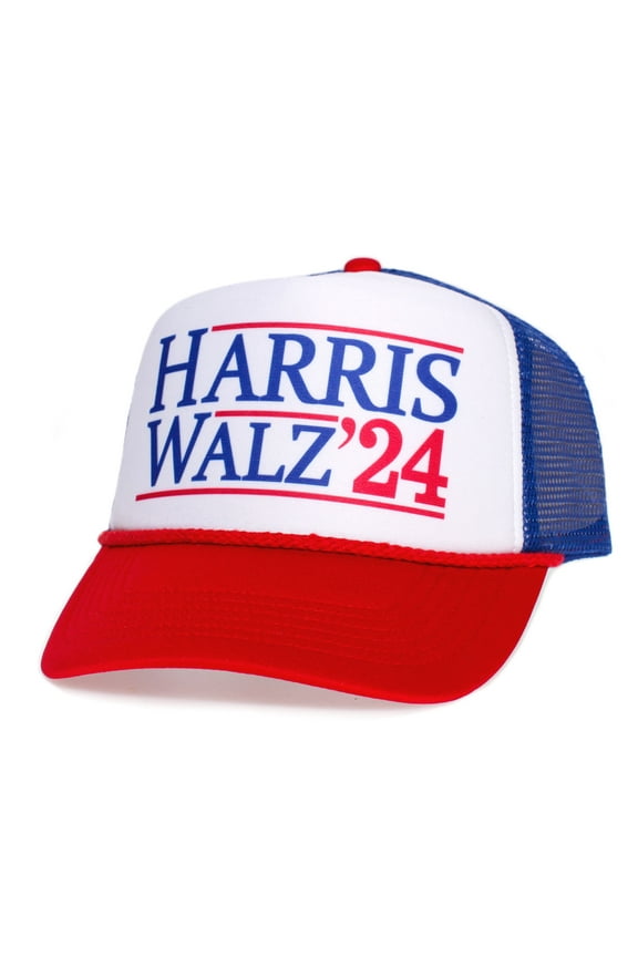 Harris Walz 2024 Presidential Campaign Hat Democrat Cap Adult Adjustable Royal/Red