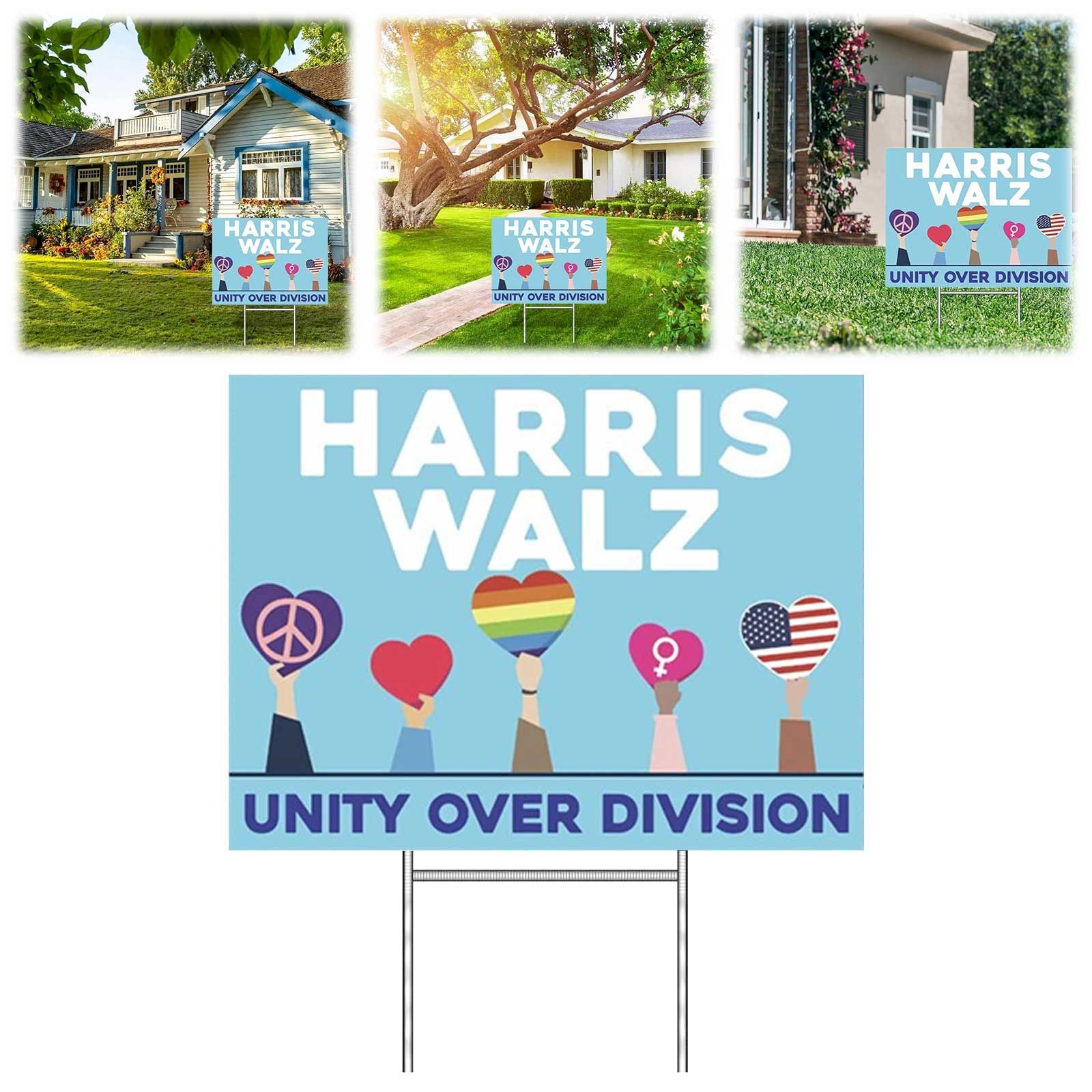 Harris Walz 2024 Yard Sign Kamala Harris Tim Waltz 2024 Sign with Metal