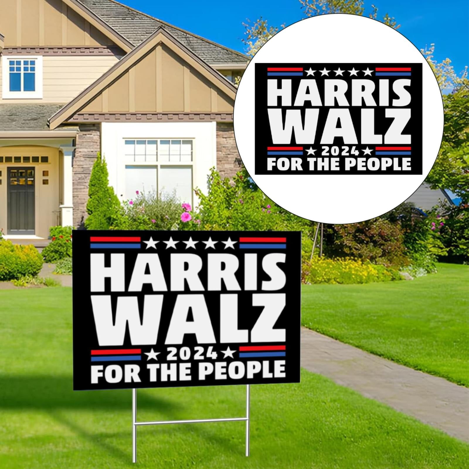 Harris Walz 2024 Yard Signs DoubleSided Waterproof Yard Signs, 12X17 Inches With Metal H