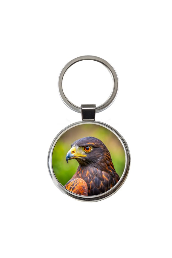 Harris's Hawk Raptor Bird Of Prey Metal Round Keychain