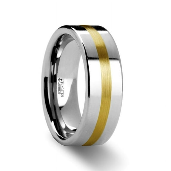 Harrisburg Gold Inlaid Flat Tungsten Ring