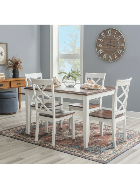 Harrison 5-Piece Dining Set, Cherry and White