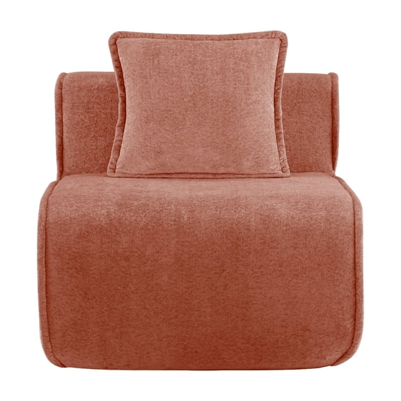 Harrison Armless Sofa Velvet- Red
