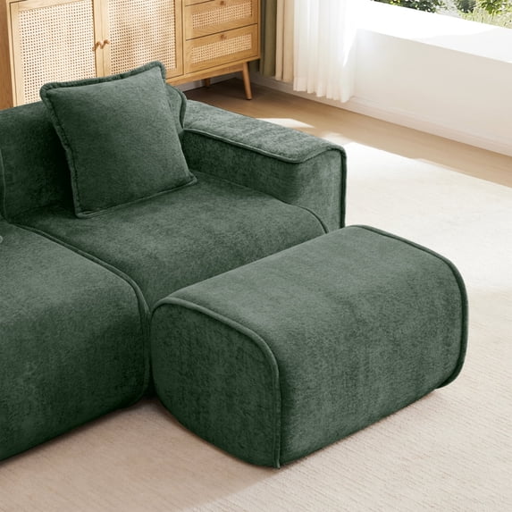 Harrison Green Velvet Ottoman Modular Cloud-Like Comfort No Assembly Needed