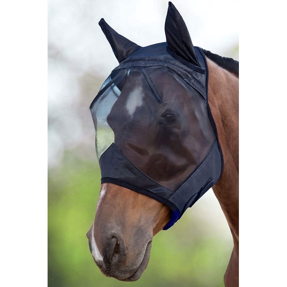 Harrison Howard CareMaster Pro Fly Mask Half Face Piano Black (M; Cob)