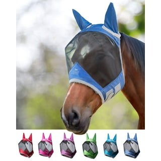 Horse Fly Mask with Ears, Comfort Fit Fly Mask, Protects The Horse from  Insects, Dust & Irritants, Lightweight & Comfortable Stretchy Lycra & Mesh  UV Equine Fly Mask Helps Protect Eyes and