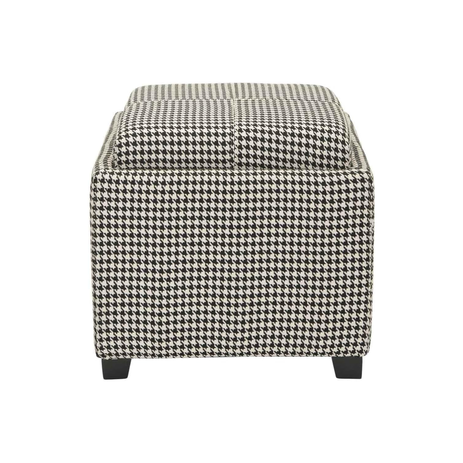 Harrison Taupe Single Tray Square Foot Ottoman