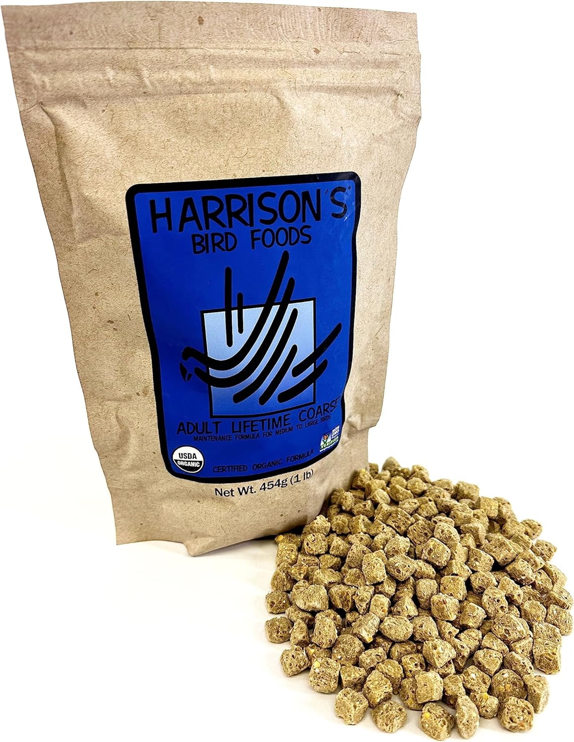 Harrison's Bird Foods Pepper Lifetime Coarse Certified Organic Non-GMO Formula Bird Food 1lb