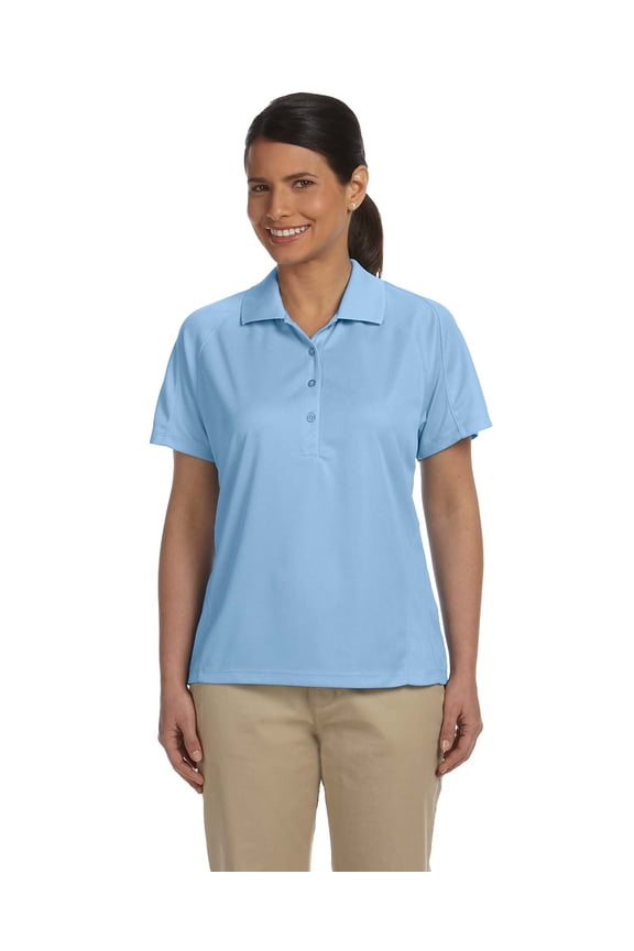 M374W Harriton 3.8 oz. Polytech Mesh Insert Polo Light Blue S