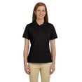 thumbnail image 1 of Harriton 6 oz. Ringspun Cotton Pique Short-Sleeve Polo (M200W) Black, XS, 1 of 3