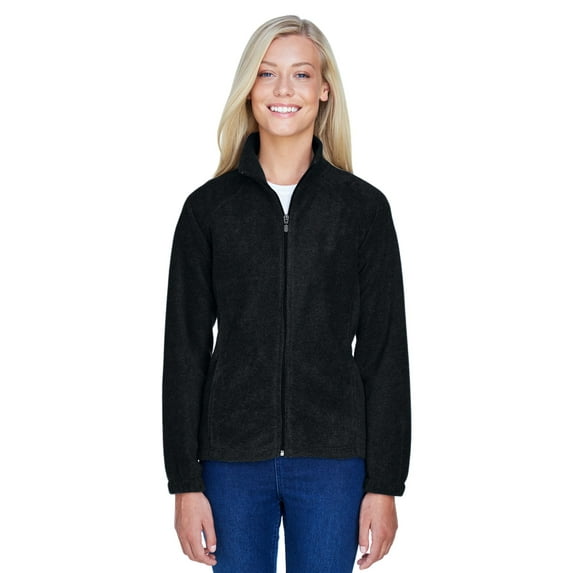 Harriton M990W Women's Full-Zip Fleece-Black-2XL