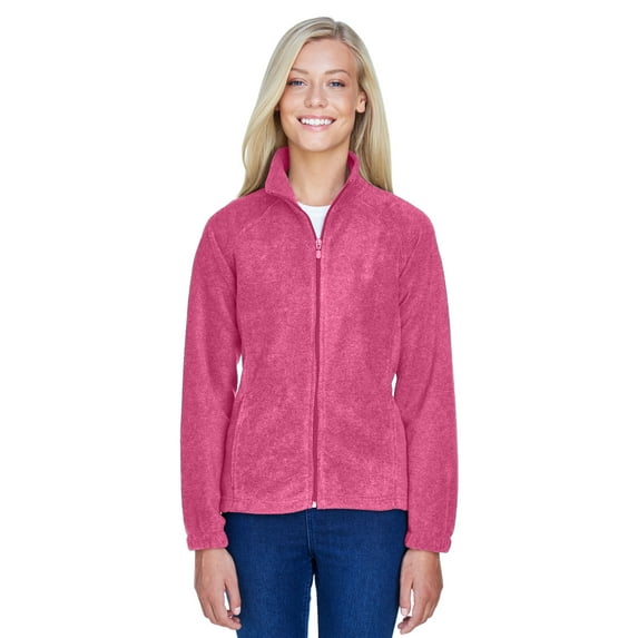 Harriton M990W Women's Full-Zip Fleece-Charity Pink-3XL