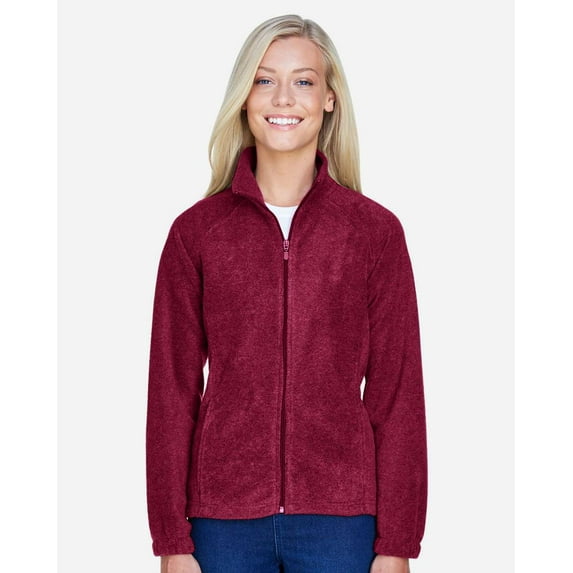 Harriton M990W Women's Full-Zip Fleece-Wine-2XL