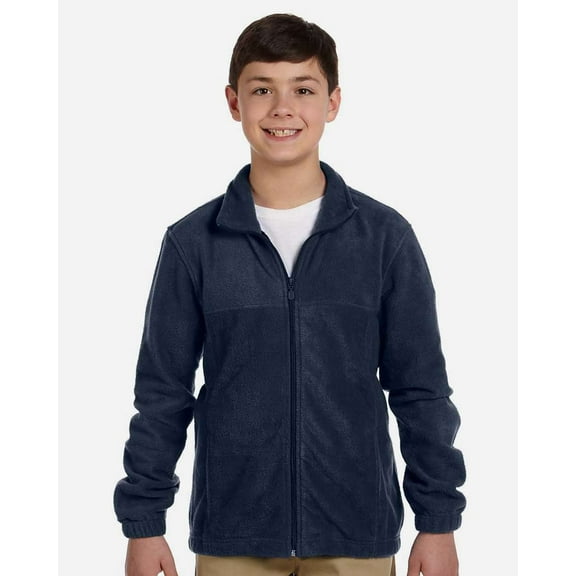 Harriton 8 oz. Full-Zip Fleece (M990Y) Navy, XL