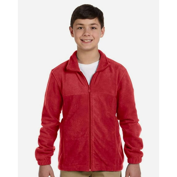 Harriton 8 oz. Full-Zip Fleece (M990Y) Red, S