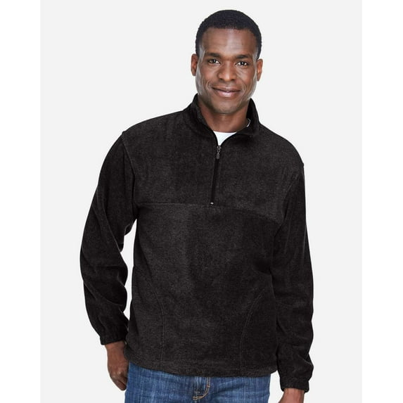 Harriton 8 oz. Quarter-Zip Fleece Pullover (M980) Black, 2XL