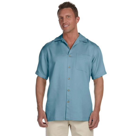 Harriton Bahama Cord Camp Shirt (M570) Cloud Blue, L