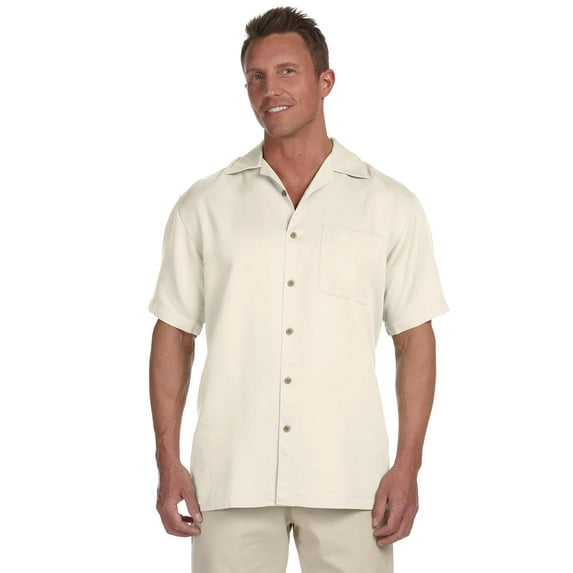 Harriton Bahama Cord Camp Shirt (M570) Creme, 3XL