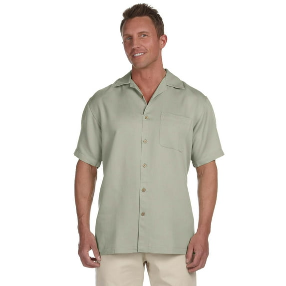 "Harriton Bahama Cord Camp Shirt (M570) Green Mist, 3XL"