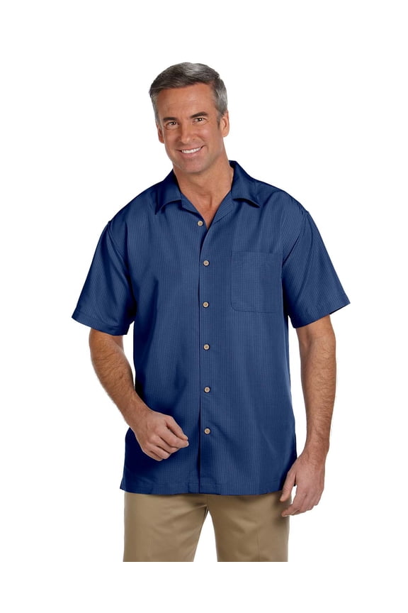 Barbados Textured Camp Shirt (M560) Pool Blue, M