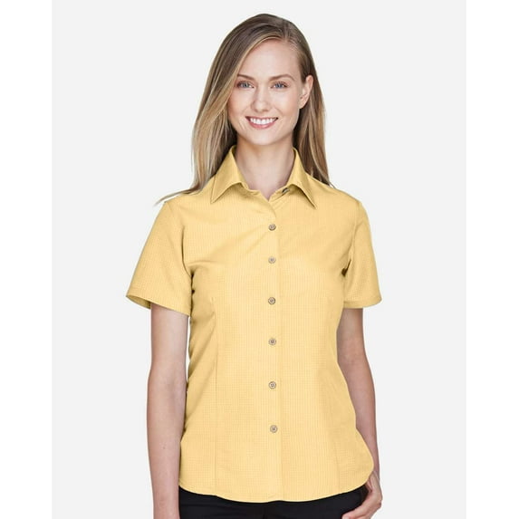 Harriton M560W Women's Barbados Textured Camp Shirt-pineapple-L