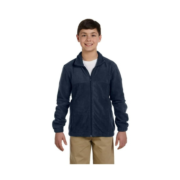 Harriton Big Boy's Full-Zipper Polyester Fleece Pullover, Style M990Y