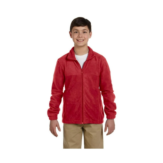 Harriton Big Boy's Full-Zipper Polyester Fleece Pullover, Style M990Y