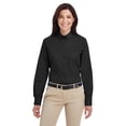 thumbnail image 1 of Harriton Foundation 100% Cotton Long-Sleeve Twill Shirt with Teflon (M581W) Black, S, 1 of 2