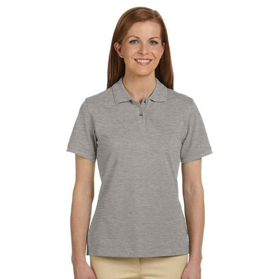 Harriton Harriton Ladies 6 Oz. Pique Short-Sleeve Polo Shirt - Grey Heather - Xx-Large