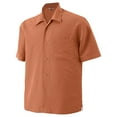 thumbnail image 1 of Harriton Harriton Mens Barbados Textured Camp Shirt - Nectarine - Medium, 1 of 1