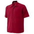 thumbnail image 1 of Harriton Harriton Mens Barbados Textured Camp Shirt - Parrot Red - Small, 1 of 1
