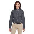 thumbnail image 1 of Harriton Ladies' Foundation 100% Cotton Long-Sleeve Twill Shirt with&nbsp;Teflonâ„¢ - M581W, 1 of 4
