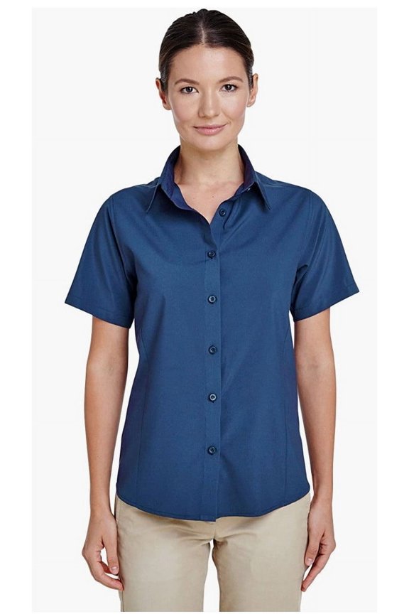 Ladies Paradise Short-Sleeve Performance Shirt Pool Blue L