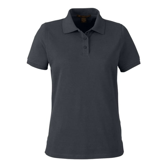 Harriton M205W Women's Valiant Cotton Snag Protect Polo-Dark Charcoal-XS