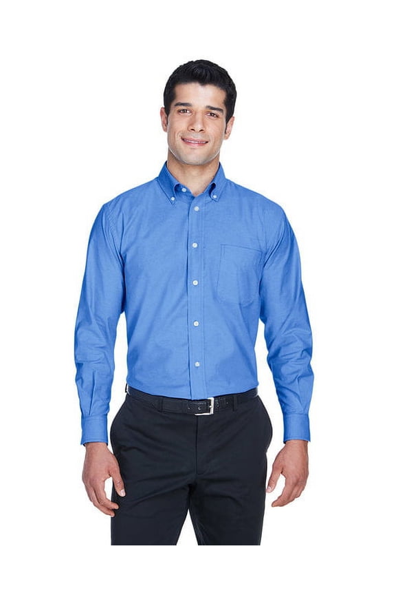 Long-Sleeve Oxford with Stain-Release (M600) French Blue, 6XL