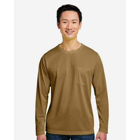 Harriton M118L Unisex Charge Snag and Soil Protect Long Sleeve T-Shirt-Coyote Brown-L