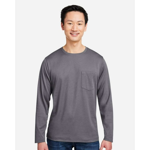 Harriton M118L Unisex Charge Snag and Soil Protect Long Sleeve T-Shirt-Dark Charcoal-2XL