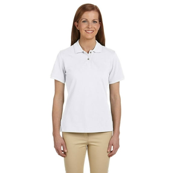 Harriton M200W Ladies Cotton Polo Shirt - White - Large