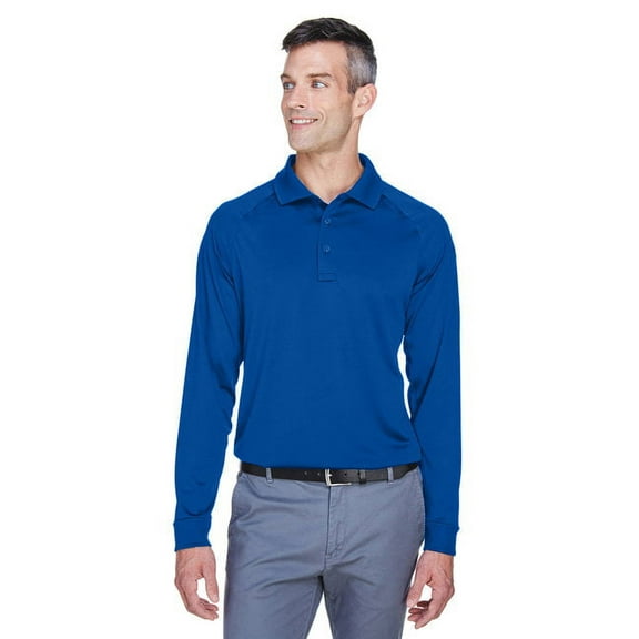 Harriton M211L Men's Advantage Long Sleeve Tactical Polo-True Royal-2XL