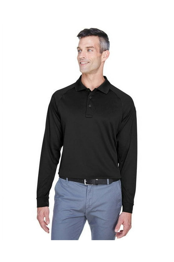 M211L Men's Advantage Long Sleeve Tactical Polo-Black-2XL