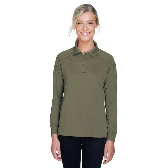 Harriton M211LW Women's Advantage Long Sleeve Tactical Polo-Tactical Green-M