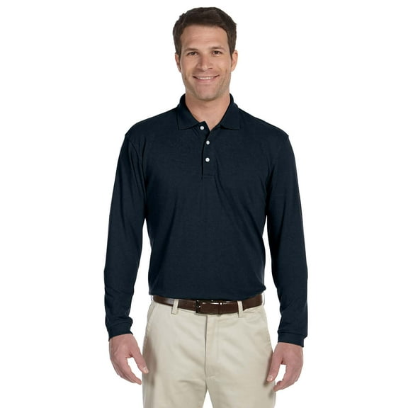 Harriton M265L Men's 5.6 oz. Easy Blend Long-Sleeve Polo