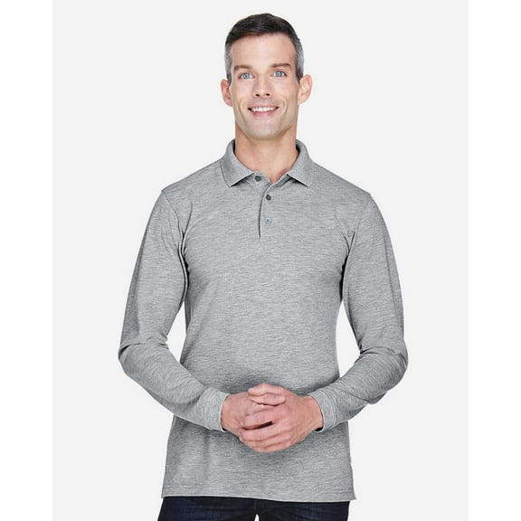 Harriton M265L Men's 5.6 oz. Easy Blend Long-Sleeve Polo
