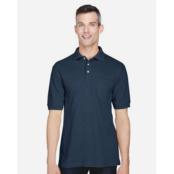 Harriton M265P Men's 5.6 oz. Easy Blend Polo with Pocket