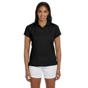 Harriton M315W Ladies 4 oz. Polytech Polo, BLACK, S, Pack 5, Womens Polo Shirts