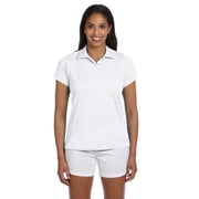 Harriton M315W Ladies 4 oz. Polytech Polo, WHITE, L, Pack 6, Womens Polo Shirts