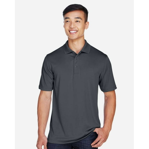 Harriton M345 Men's Advantage Snag Protection Plus IL Snap Placket Polo-Dark Charcoal-S