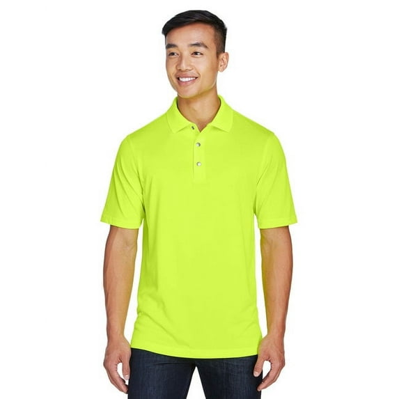 Harriton M345 Men's Advantage Snag Protection Plus IL Snap Placket Polo-Safety Yellow-M
