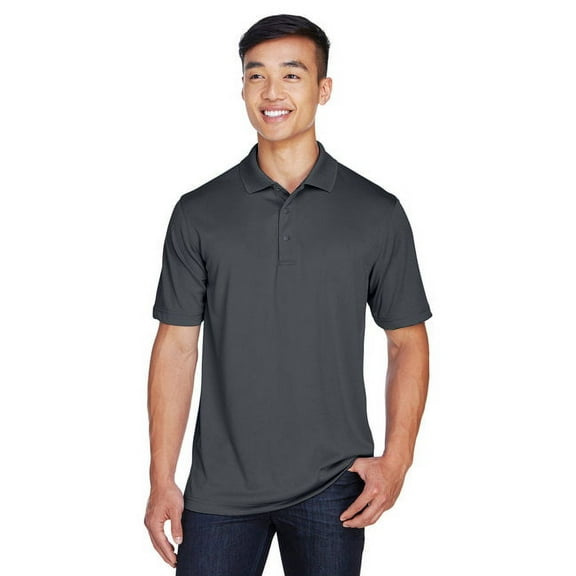 Harriton M345 Men's Advantage Snag Protection Plus IL Snap Placket Polo-Dark Charcoal-6XL