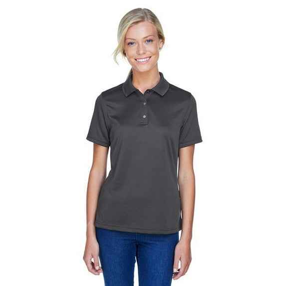 Harriton M345W Women's Advantage Snag Protection Plus IL Snap Placket Polo-Dark Charcoal-L